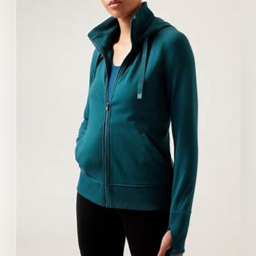Athleta Teal Full-Zip Performance Hoodie